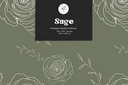 Sage Green Minimalist Floral Pattern, a Pattern Graphic by Quinn Lane Designs (Thumbnail 1 of 6)
