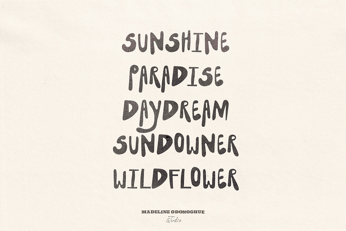 Bungalow - Hand Drawn Surf Font, a Handwritten Font by Madeline ODonoghue Design (Photo 3 of 18)