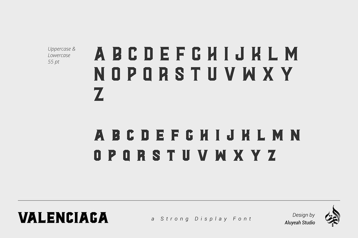 Valenciaga | Strong Display Font, a Font by Aluyeah Studio (Photo 10 of 11)