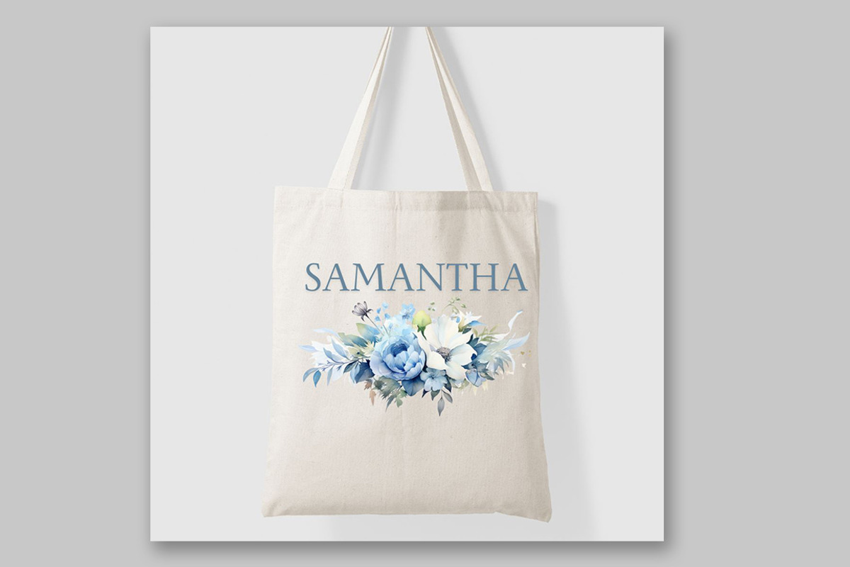 Watercolor Blue Garden flowers Png, a Decorative Illustration by LeCoqDesign (Photo 4 of 5)