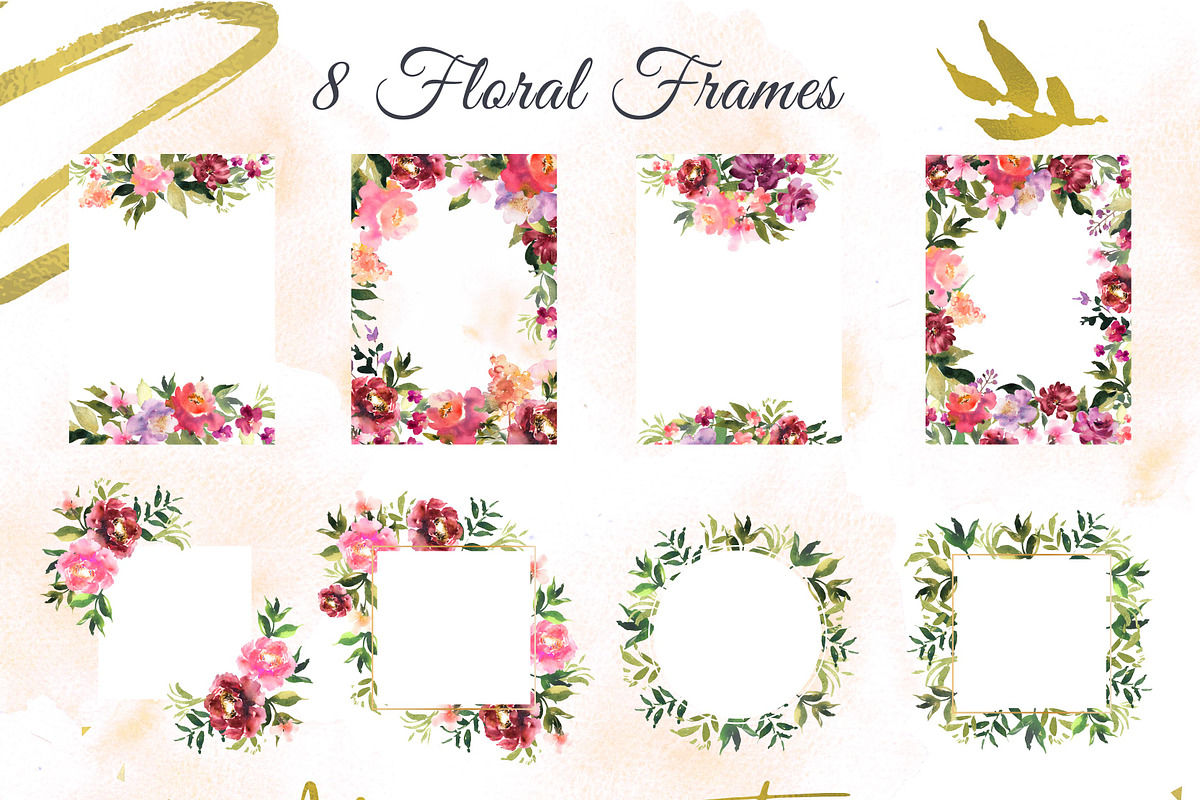 Watercolor flowers. Floral elements, a Decorative Illustration by Julycolor (Photo 6 of 9)