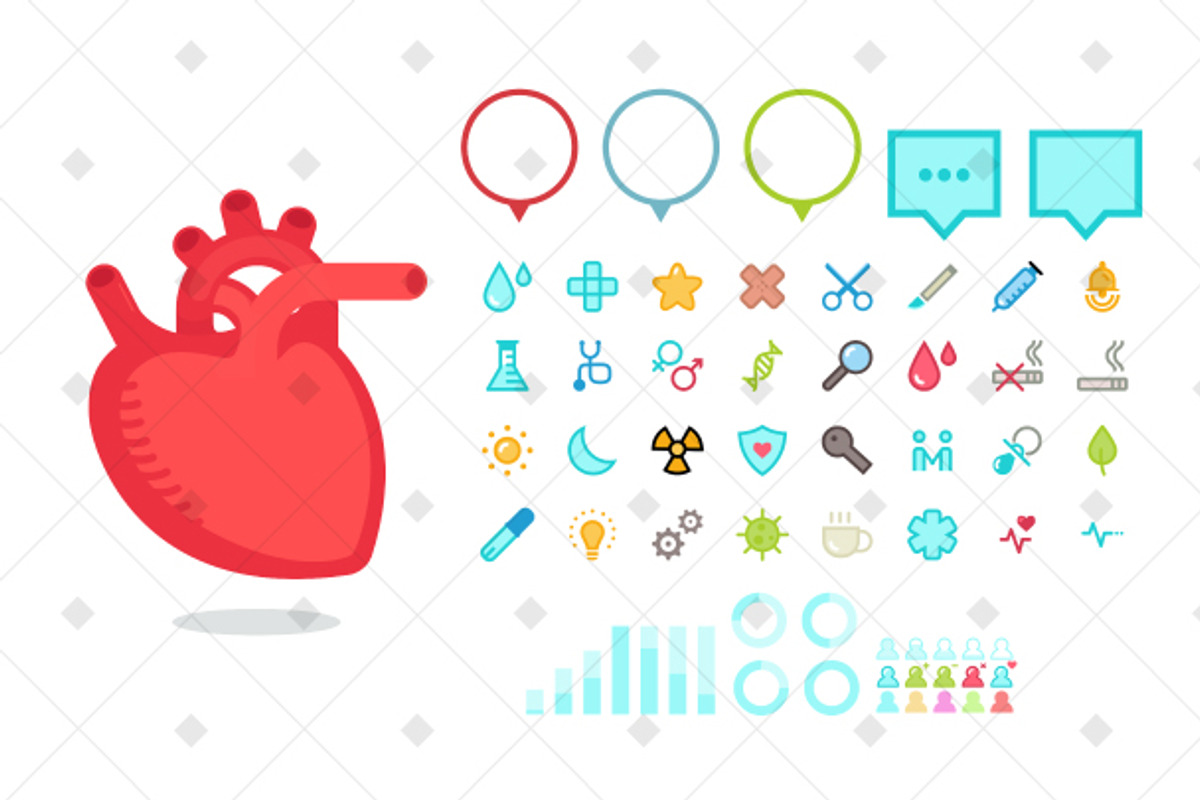 Heart infographic & icon set, a Presentation Template by Beatriz Gascón (Photo 3 of 5)