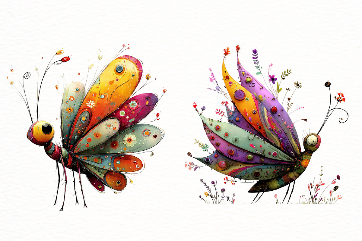 Whimsical spring butterfly Clipart, an Illustration by Designworld (Photo 4 of 8)