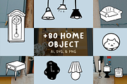 Home Object Illustration Collection, an Object Illustration by The Journey Atelier (Thumbnail 1 of 5)