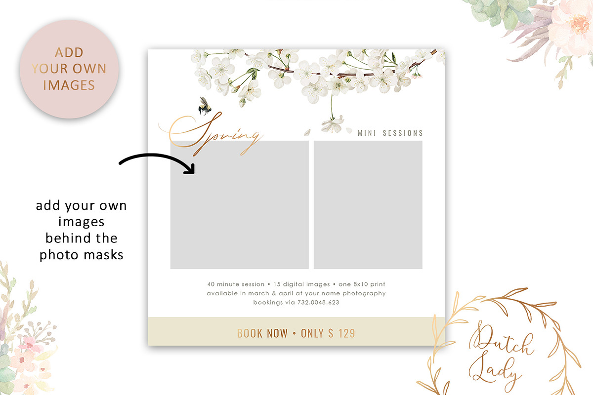 PSD Photo Session Card Template #60, a Card Template by The Dutch Lady ...