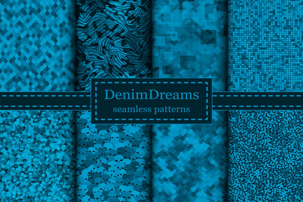 Vector Denim Dreams camouflage set, a Pattern Graphic by ArchonDigitalShop (Photo 9 of 13)