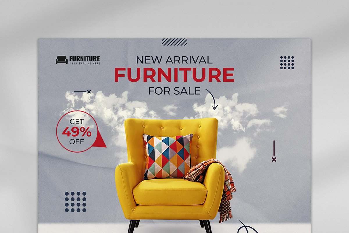Furniture Social Media Banner Design, a Marketing Template by Photoshop Action (Photo 2 of 26)