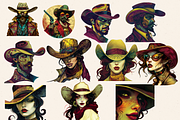 SURREAL WILD WEST FANTASIES CLIPART, a Person Illustration by Daring Digies (Thumbnail 3 of 10)