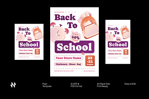 Modern Back to School Flyer, a Flyer Template by Neermana