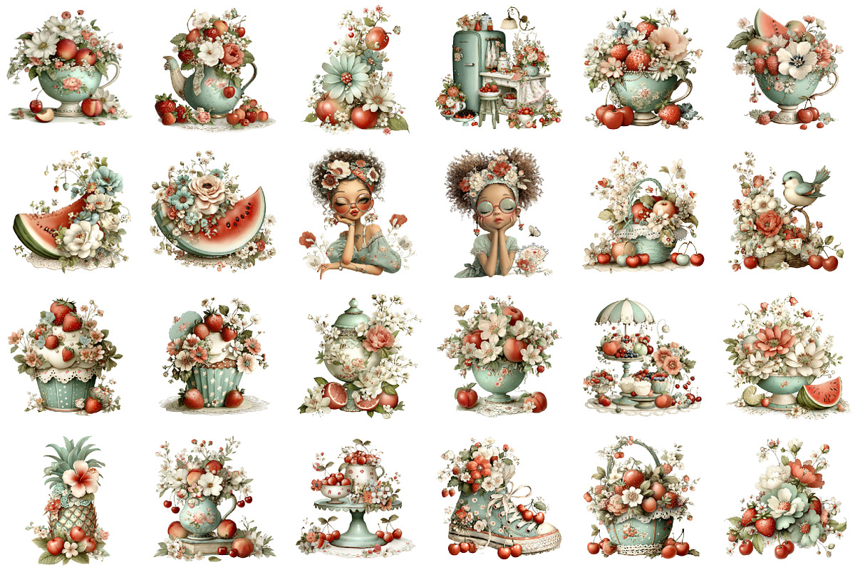 Watercolor Summer Vibe Clipart, an Illustration by designcity5 (Photo 2 of 5)