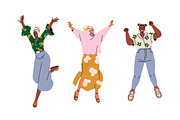 Happy girls jumping with joy set, a Person Illustration by Good Studio (Thumbnail 5 of 5)