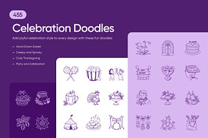 455 Celebration Doodles, an Outline Icon by Brickclay