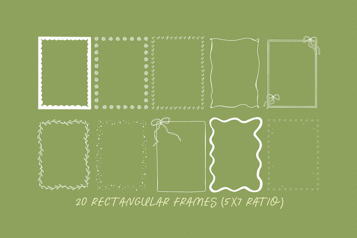 35 Whimsical Vector Borders + Frames, an Object Graphic by Design by Laney (Photo 5 of 14)