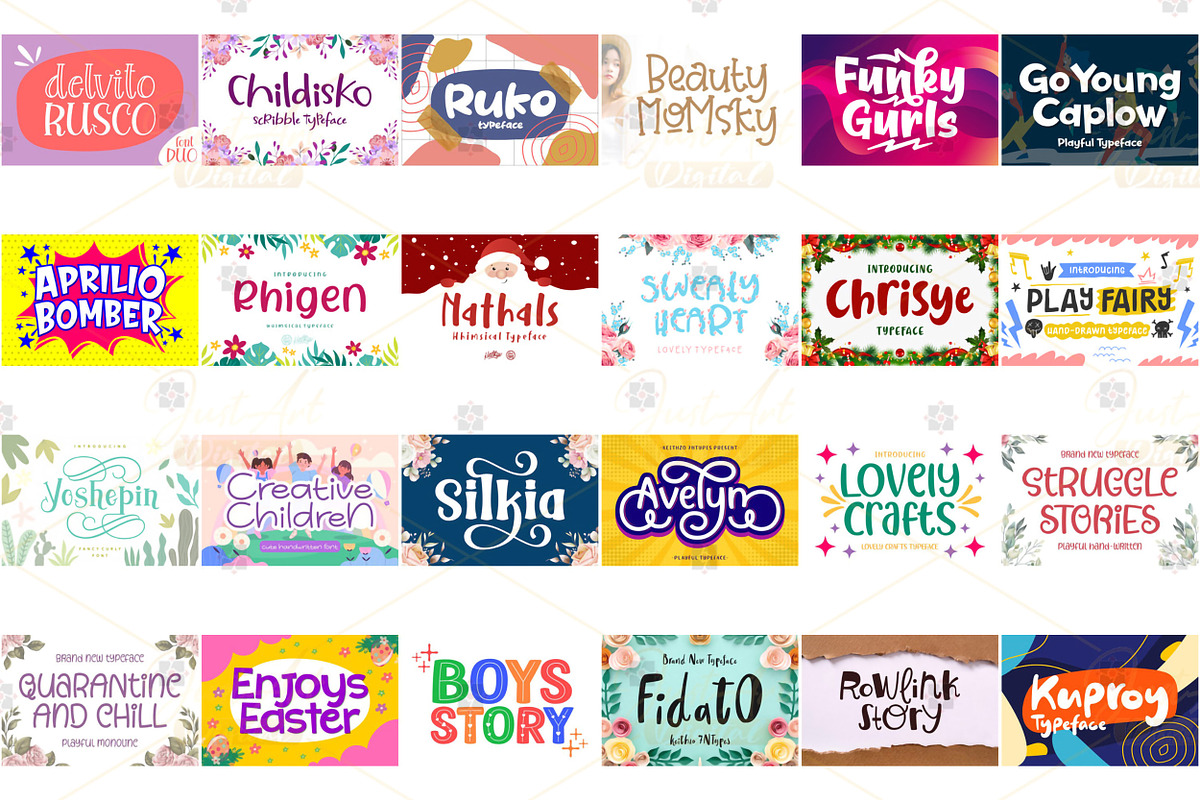 Playful Font Bundle v2, a Serif Font by JustArtDigital (Photo 7 of 7)