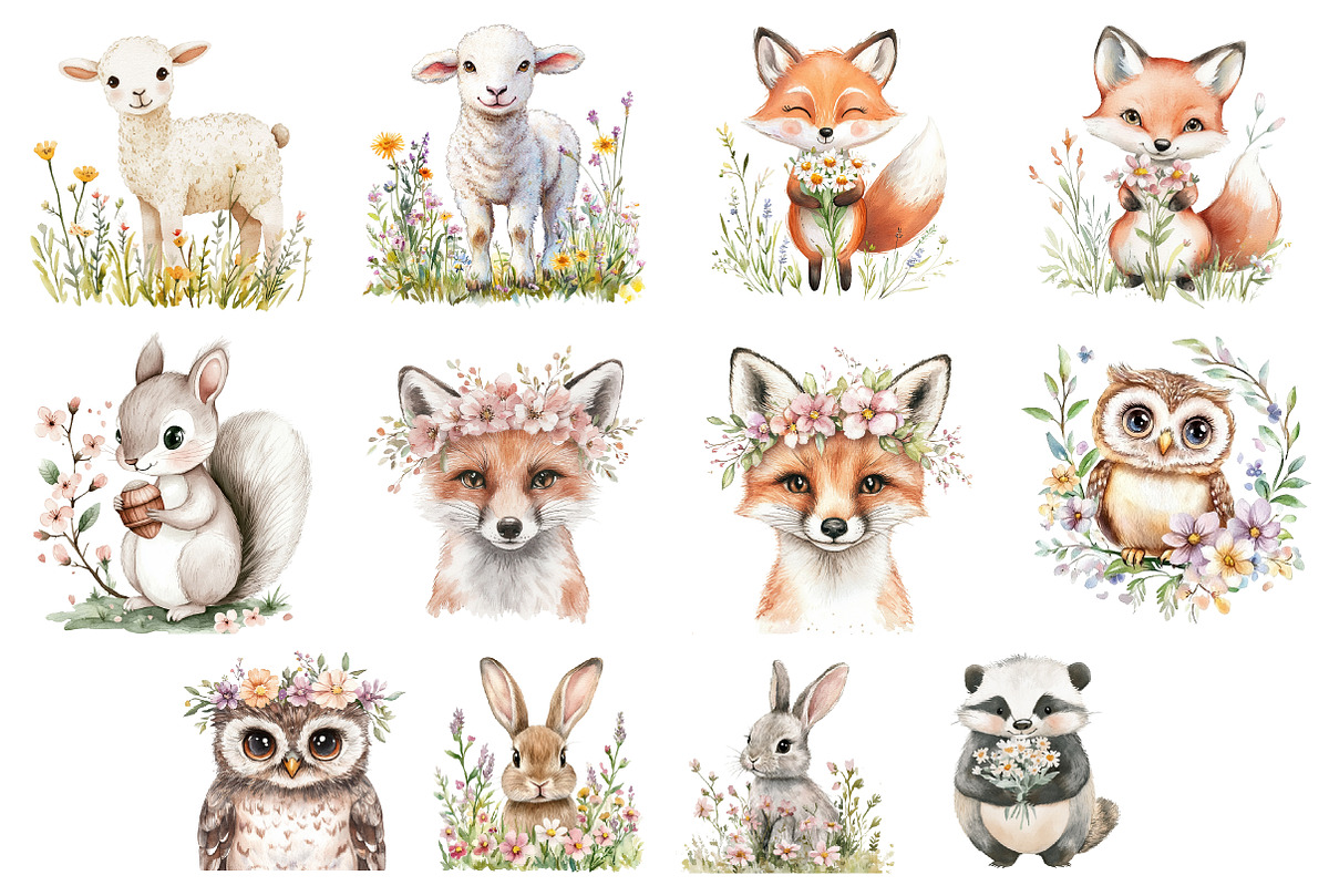 Spring Woodland Critter Clipart, an Illustration by Design Market (Photo 4 of 4)