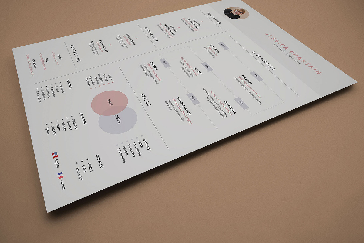 Modern Resume CV Template, a Resume Template by UX-group (Photo 4 of 8)