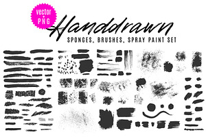 Sponge Brush Spray Paint Vector PNG