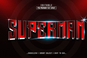 Superman 3D Editable Text Effect