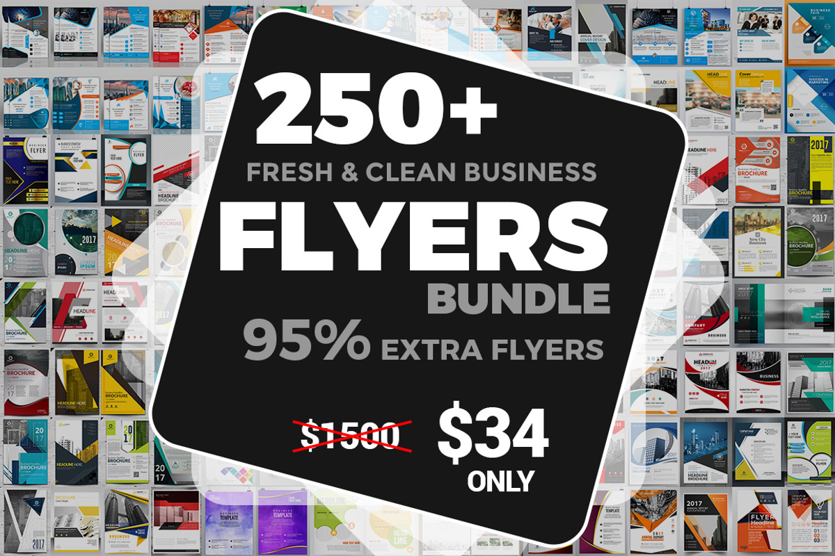 250+ Flyers Bundle 95% Extra, a Flyer Template by Imagine Design Studio (Photo 1 of 36)