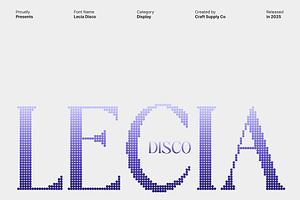 Lecia Disco, a Serif Font by Craft Supply Co.