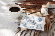 Salwater Coast Blue Icons & Frames, an Illustration by SunnyAfternoons (Thumbnail 8 of 10)