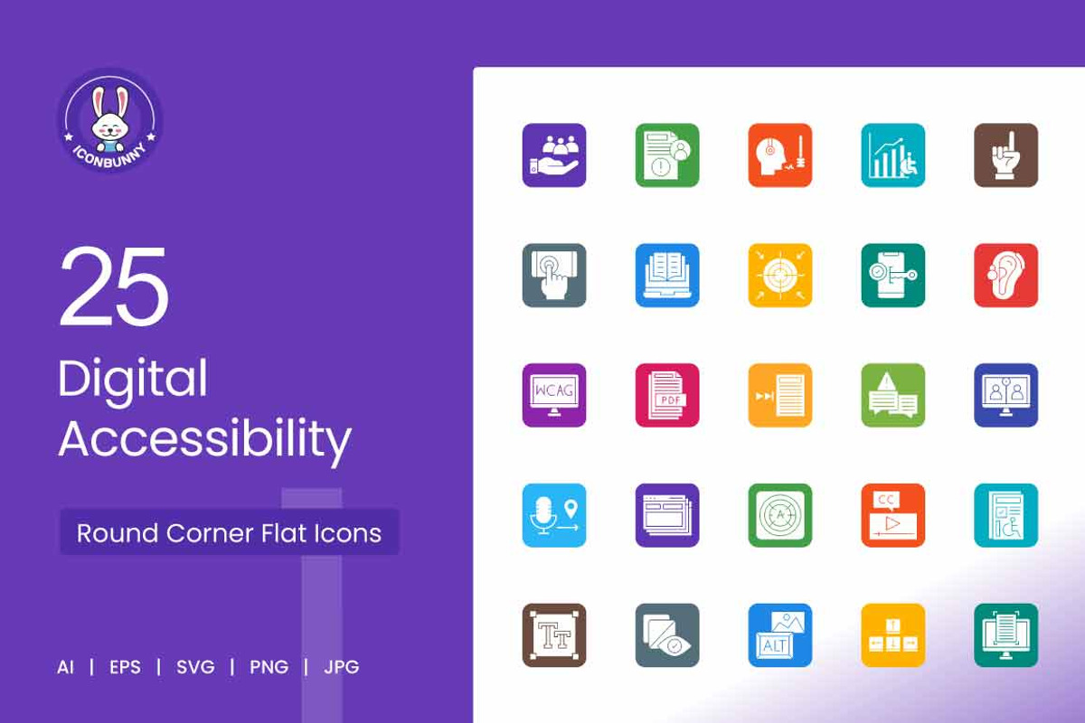 25 Digital Accessibility Icons, an Icon by IconBunny