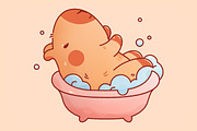 Kawaii Capybara - Pack 2, an Animal Illustration by AleksAbramova (Thumbnail 7 of 12)