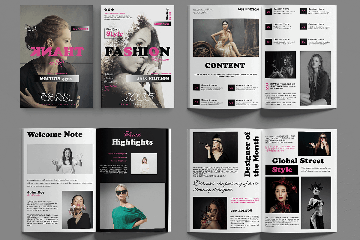 Fashion Magazine Template, a Magazine Template by MightyDesign (Photo 2 of 6)