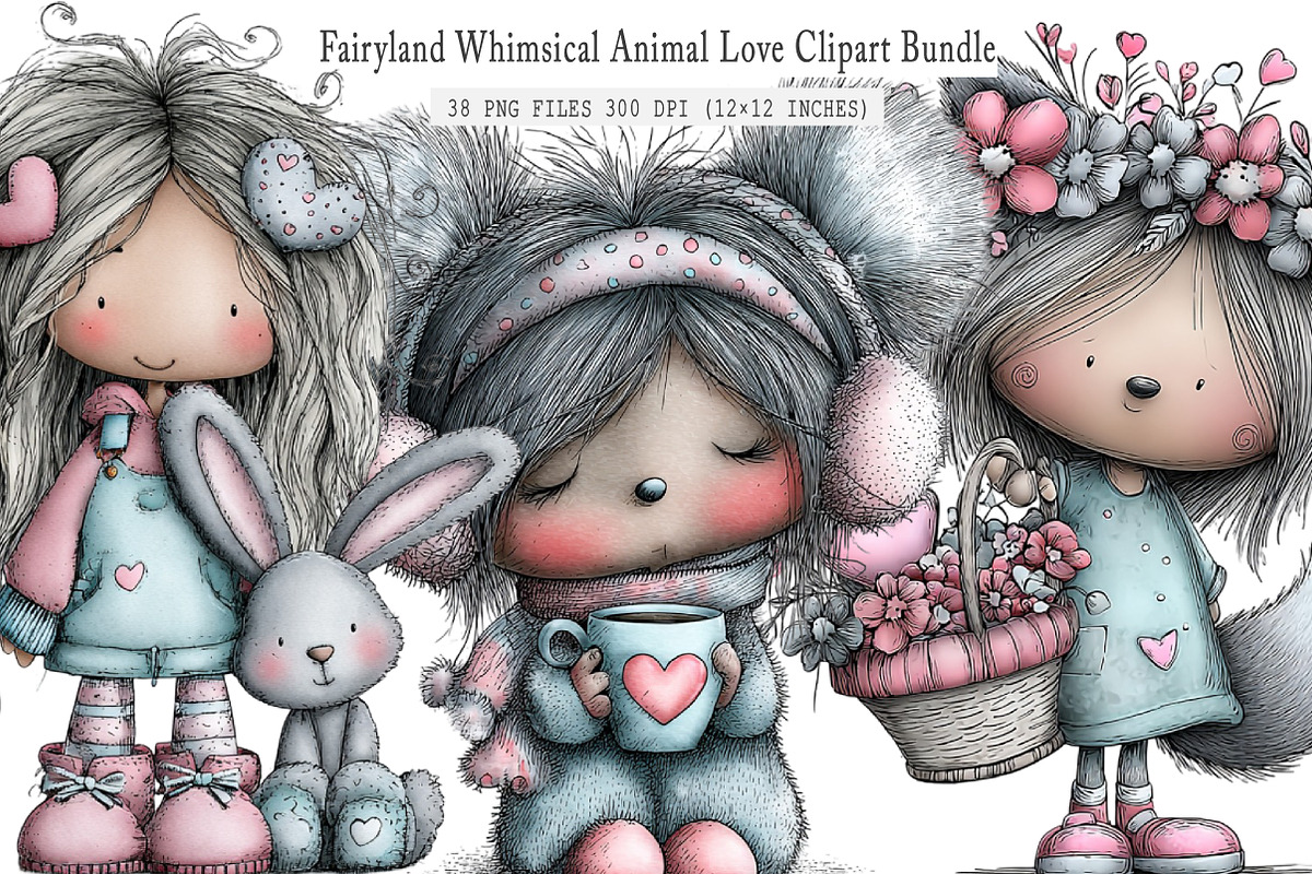 Fairyland Whimsical Animal Love PNG, an Illustration by SinaCreation (Photo 1 of 7)