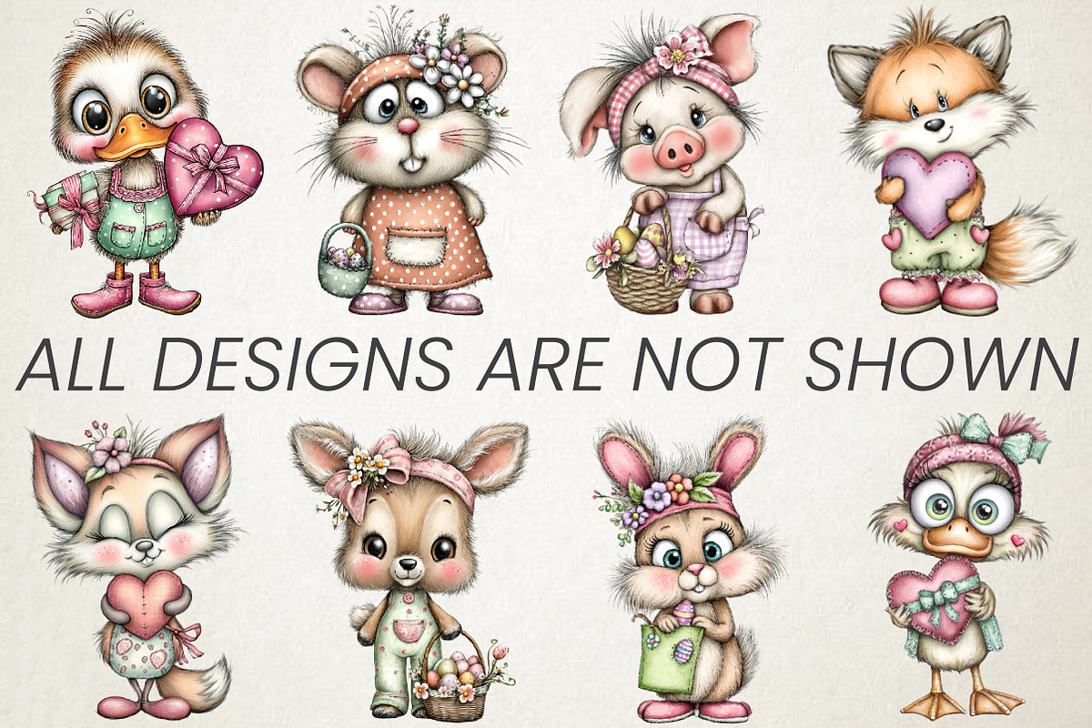 Whimsical Easter Cute Animals Set, an Animal Illustration by RobertsArt (Photo 4 of 6)