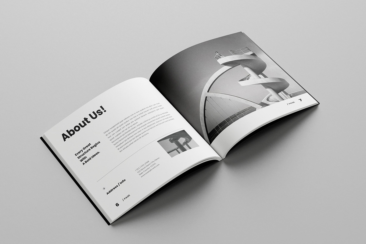 Square Architecture Portfolio Design, a Brochure Template by Spark_Creative (Photo 5 of 14)