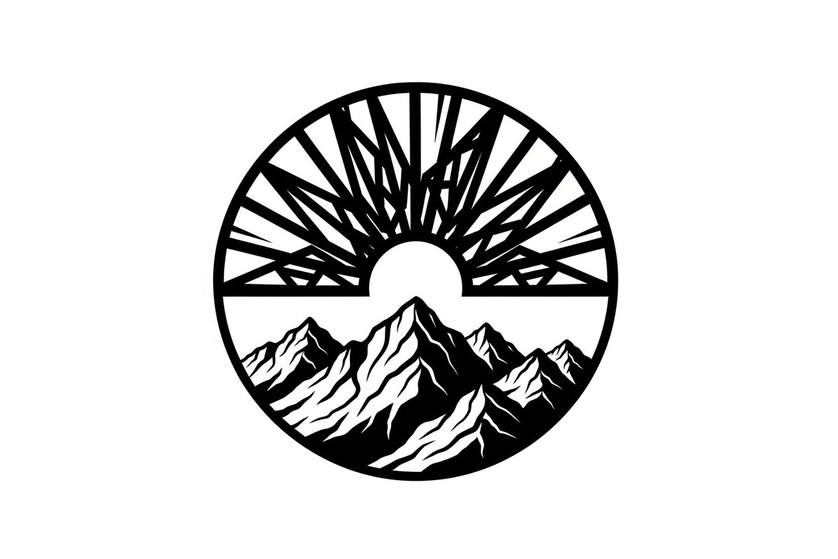 Mountain Sun Circle Design Bundle, an Illustration by Creativeshirt (Photo 18 of 31)