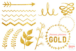 19 Gold Textured Elements