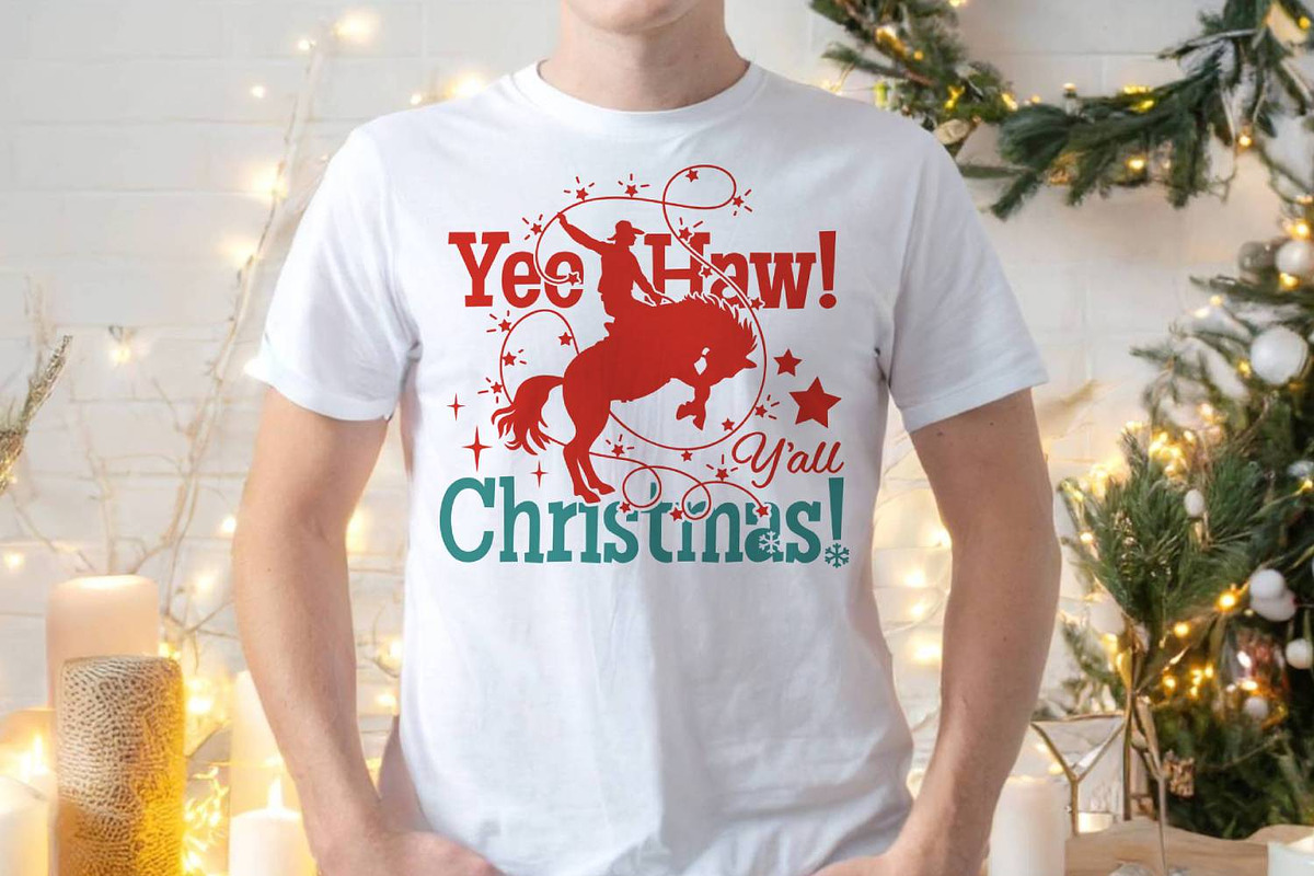 Yee Haw Y’all Christmas Cowboy SVG, a Graphic by TanchaArt (Photo 3 of 11)