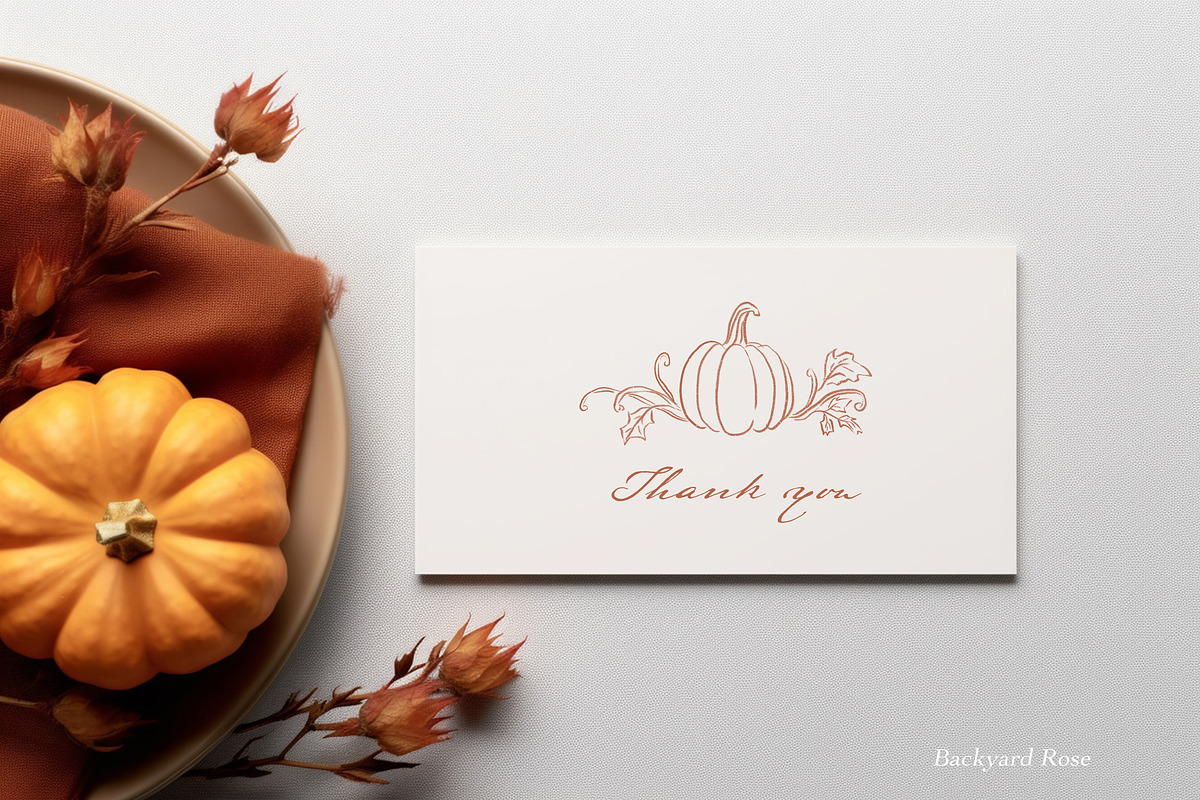 Pumpkin Line Art & Frames, a Decorative Illustration by Backyard Rose (Photo 13 of 13)
