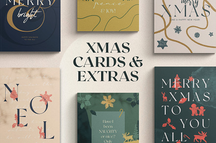 Christmas Card Templates & Extras, a Card Template by SilverStag Type Foundry