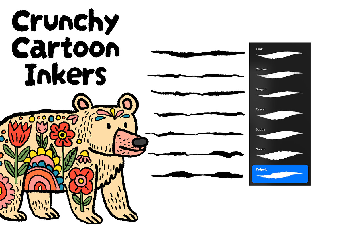 Crunchy Cartoon Inkers Brushes, a Brush Add-On by Heather Green Designs (Photo 10 of 10)