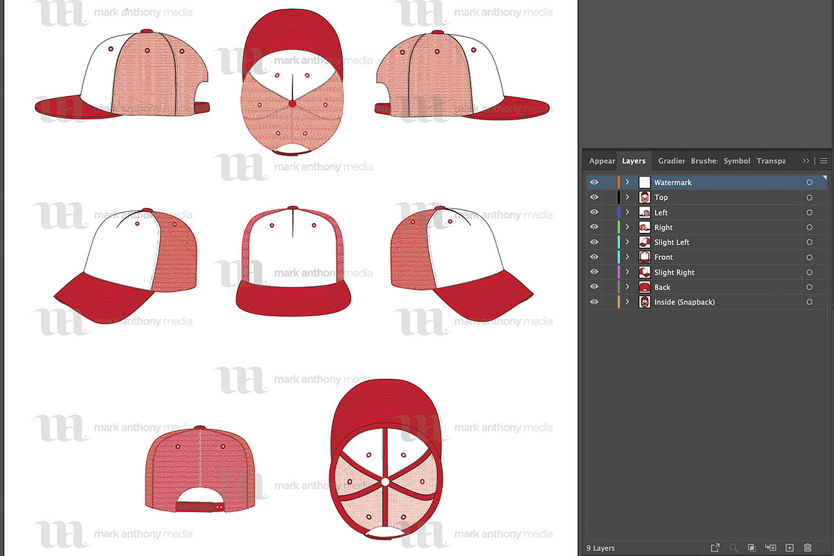 Trucker Hat - Vector Template Mockup, a Hat Mockup by Mark Anthony Media (Photo 4 of 4)