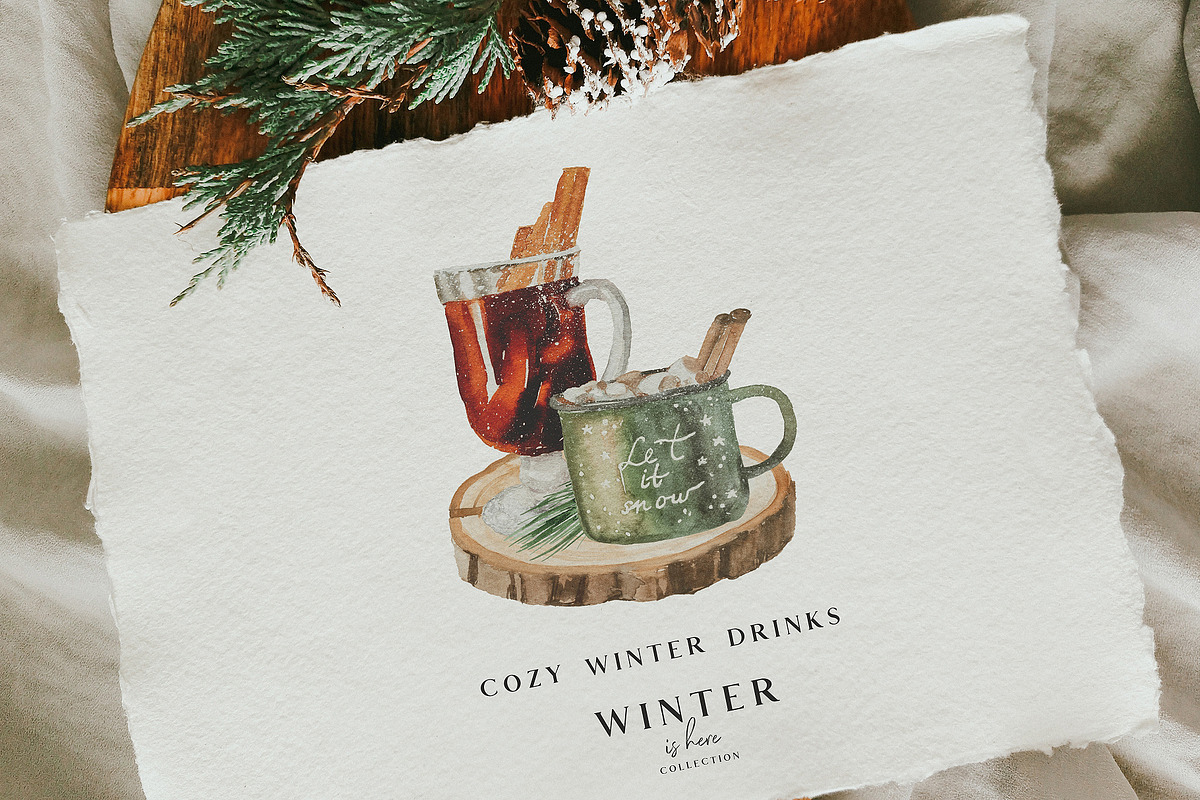 Winter is here - watercolor set, a Seasonal Illustration by Youksy (Photo 2 of 10)