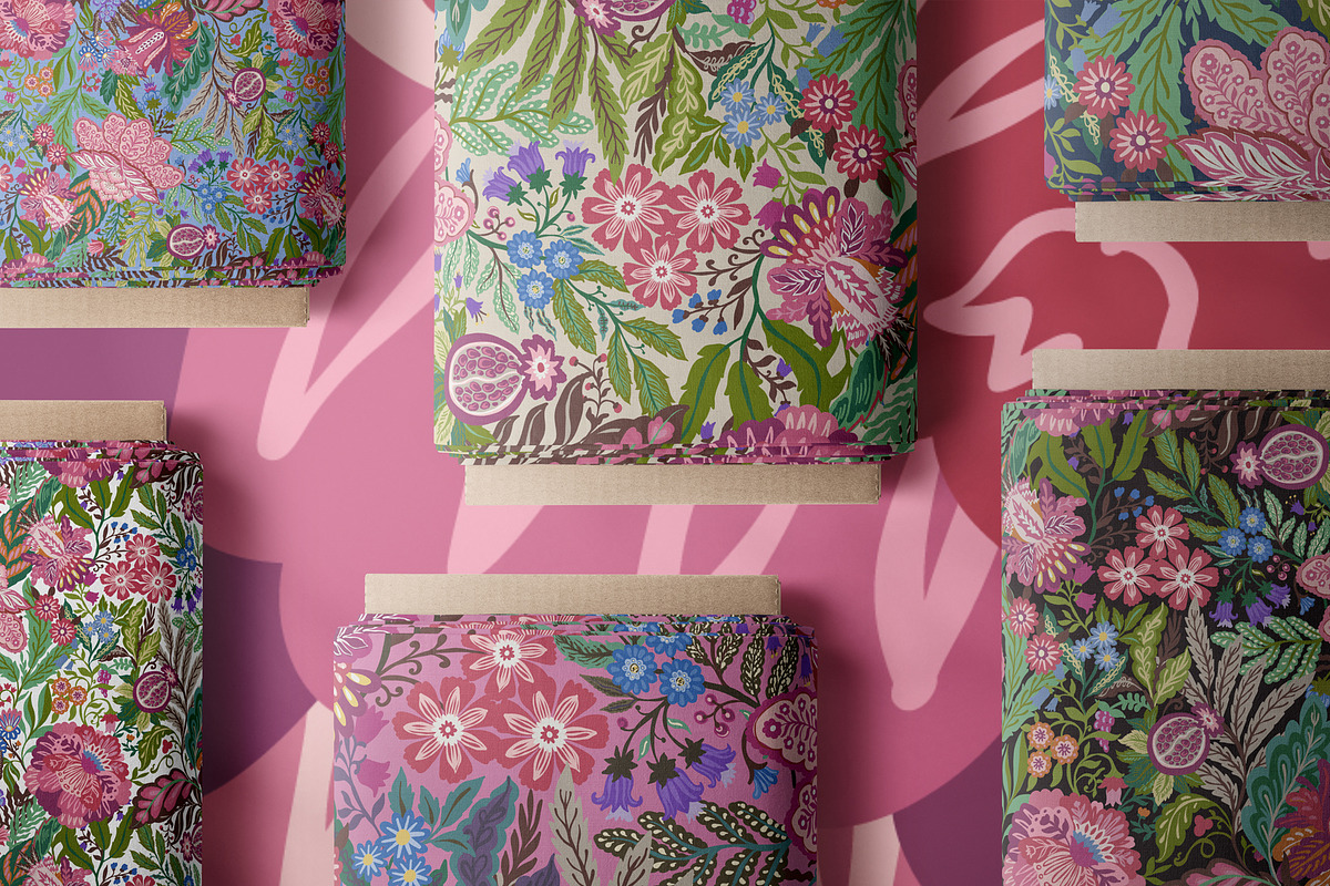 Pomegranate Floral Folk Art Pattern, a Pattern Graphic by Sonulkaster (Photo 4 of 8)