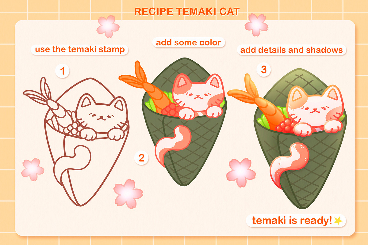 Cute Procreate Bundle, Kawaii Stamps, a Food Illustration by InkPrintsTattoo (Photo 5 of 6)
