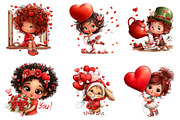 whimsical valentine clipart bundle, an Illustration by CreationArt (Thumbnail 3 of 7)