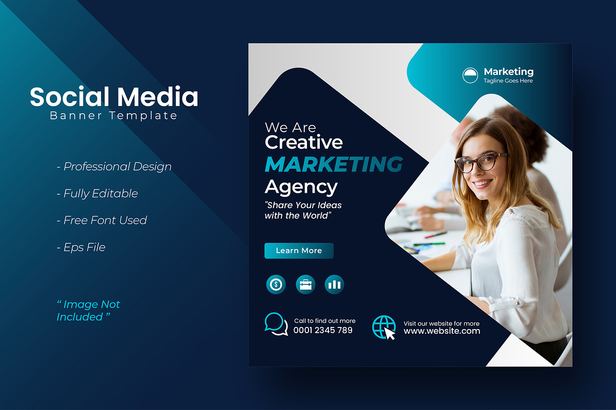 Social media Ads Post Template, a Flyer Template by CreativeCraft0