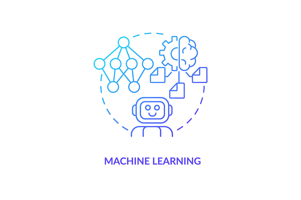 Machine learning blue gradient, an Icon by IMG Visuals