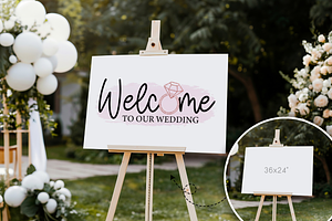 Welcome Sign Mockup Bundle, Easel