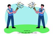 Celebration Team Illustration, a Person Illustration by Partikusi Design (Thumbnail 1 of 3)