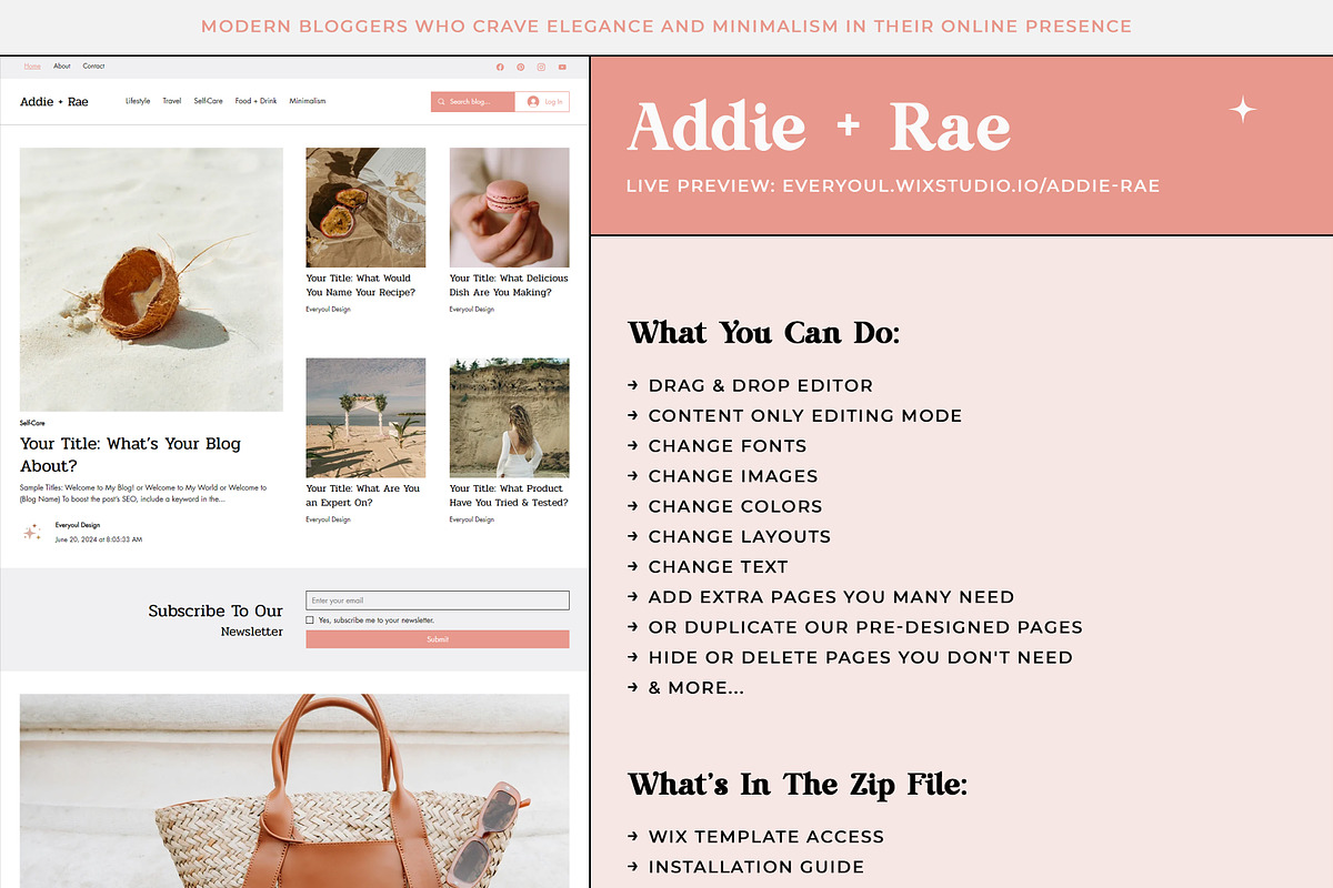 Addie + Rae Wix Template, a Wix Template by Girl Boss From Home (Photo 2 of 6)