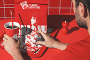 Person in Fast Food Burger Restauran, a Packaging Mockup by creatsy5 (Thumbnail 4 of 6)