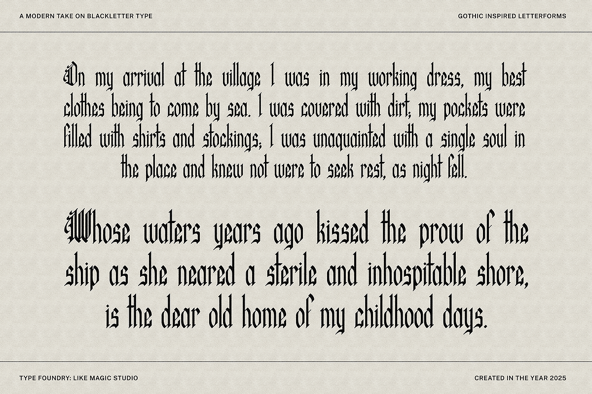 Dark Mother, a Blackletter Font by Like Magic Studio (Photo 8 of 9)