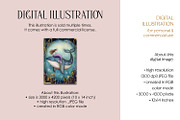 Mermaid & Whale Illustration, an Animal Illustration by The Dutch Lady Designs (Thumbnail 3 of 4)